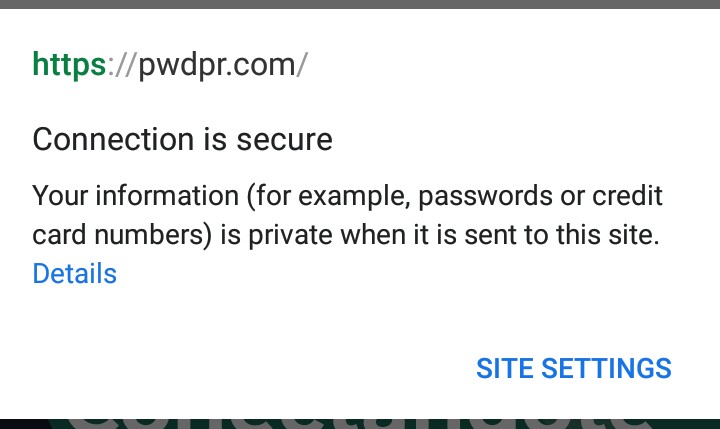 Certificado de seguridad del sitio pwdpr.com